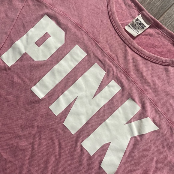 Victoria’s Secret PINK 3/4 Sleeve Acid Wash Shirt - Picture 3 of 3